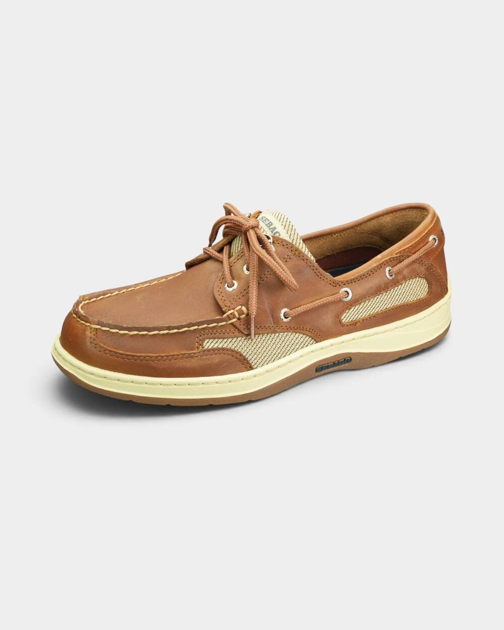 NEW SEBAGO men's clovehitch waxed boat shoes in brown